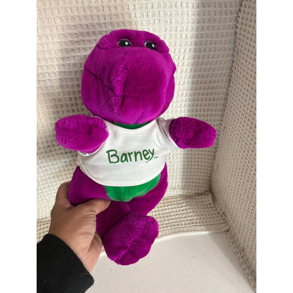 Vintage Unisex Barney 1992 Golden Bear Plush Toy Small Purple